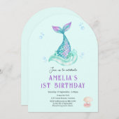 Zeemeermin Onder het zee blauwgroen verjaardagsuit Kaart (Voorkant / Achterkant)