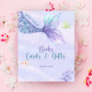 Zeemeermin Onder het Zee Boeken kaarten en geschen Poster