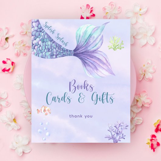 Zeemeermin Onder het Zee Boeken kaarten en geschen Poster