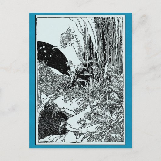  zeemeermin onder het Zee Briefkaart (Voorkant)