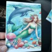 Zeemeermin onder het Zee Coastal Bedankkaart