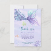 Zeemeermin onder het zee Dank u Baby shower Bedankkaart (Voorkant)