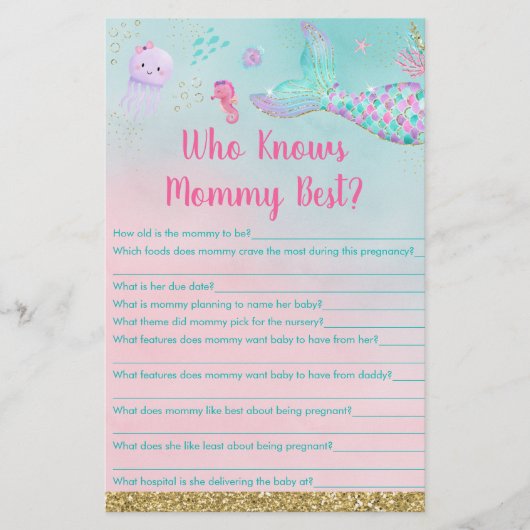 Zeemeermin onder het Zee die mama het beste spel k (Voorkant)