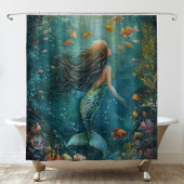 Zeemeermin onder het Zee Douchegordijn