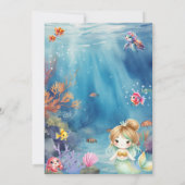 Zeemeermin Onder Het Zee Duik in Leuk Verjaardagsf Kaart (Achterkant)