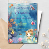 Zeemeermin Onder Het Zee Duik in Leuk Verjaardagsf Kaart