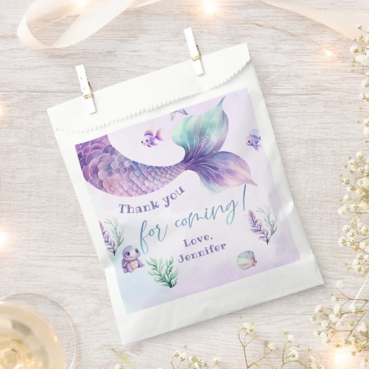 Zeemeermin Onder het zee feest dank u Bedankzakje (Geknipt)