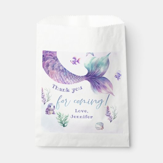 Zeemeermin Onder het zee feest dank u Bedankzakje (Voorkant)