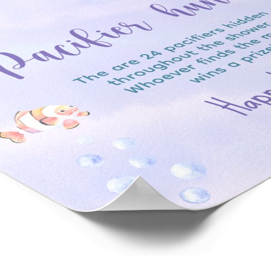 Zeemeermin Onder het Zee Fopspeen jacht spel Poster (Hoek)