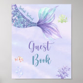 Zeemeermin onder het Zee Gastenboek Poster (Voorkant)