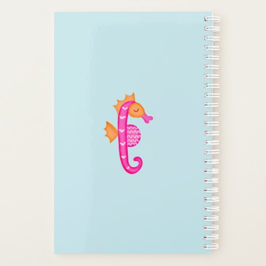 Zeemeermin onder het Zee gepersonaliseerd blauw Planner (Achterkant)