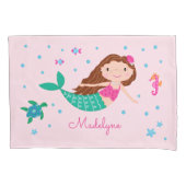 Zeemeermin onder het Zee gepersonaliseerd roze Kussensloop (Voorkant)