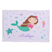 Zeemeermin onder het Zee gepersonaliseerde Paarse Kussensloop (Achterkant)