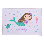 Zeemeermin onder het Zee gepersonaliseerde Paarse Kussensloop (Voorkant)