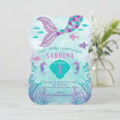 Zeemeermin, onder het Zee, Glitter, Tail, meisje Kaart (Staand voorkant)