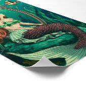  zeemeermin onder het Zee in spiegelbeeld Poster (Hoek)