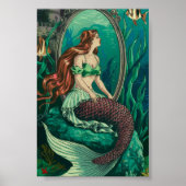 zeemeermin onder het Zee in spiegelbeeld Poster (Voorkant)