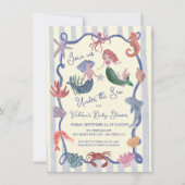 Zeemeermin onder het zee kust hand getekend kaart (Voorkant)