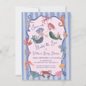 Zeemeermin onder het zee kust hand getekend kaart (Voorkant)