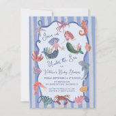 Zeemeermin onder het zee kust hand getekend kaart (Voorkant)