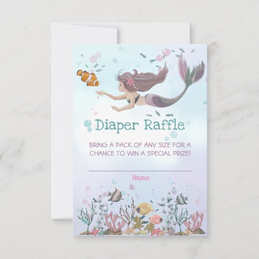 Zeemeermin onder het Zee luidere Raffle Ticket Kaa Kaart (Voorkant)