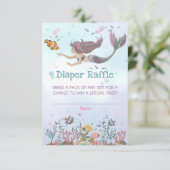 Zeemeermin onder het Zee luidere Raffle Ticket Kaa Kaart (Staand voorkant)