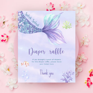 Zeemeermin Onder het Zee Luier loterij spel Poster