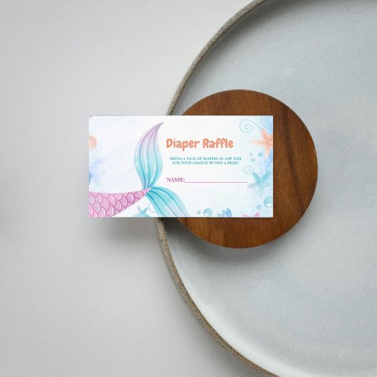 Zeemeermin Onder Het zee Luier Raffle Verzoek Kaar Informatiekaartje