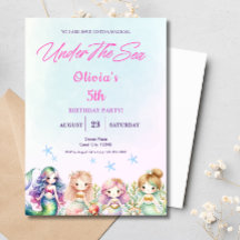 Zeemeermin onder het Zee Magische Verjaardagsfeest