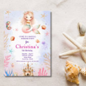 Zeemeermin onder het Zee Magische Verjaardagsfeest Kaart