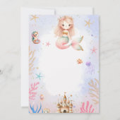 Zeemeermin onder het Zee Magische Verjaardagsfeest Kaart (Achterkant)