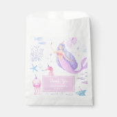 Zeemeermin onder het Zee Meisje 1e verjaardag Bedankzakje (Voorkant)
