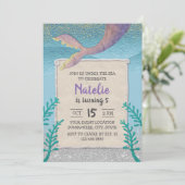 Zeemeermin onder het Zee Meisje 5e verjaardag Kaart (Staand voorkant)