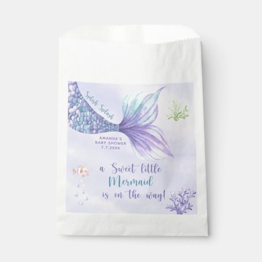 Zeemeermin onder het Zee meisje Baby shower Bedankzakje (Voorkant)