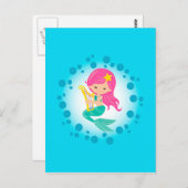 Zeemeermin - onder het Zee meisje Briefkaart (Voorkant / Achterkant)