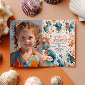 Zeemeermin onder het Zee Meisje Kinderen Verjaarda Kaart