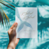 Zeemeermin Onder het Zee Meisjes  Blauw Verjaardag Kaart