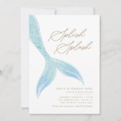 Zeemeermin Onder het Zee Meisjes  Blauw Verjaardag Kaart (Voorkant)