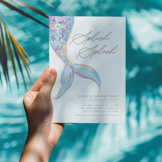 Zeemeermin Onder het Zee Meisjes Blauw Verjaardags Kaart