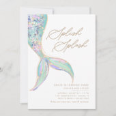 Zeemeermin Onder het Zee Meisjes Blauwgroen Verjaa Kaart (Voorkant)