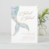 Zeemeermin Onder het Zee Meisjes Blauwgroen Verjaa Kaart (Staand voorkant)