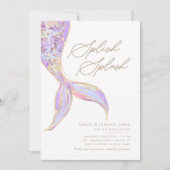 Zeemeermin Onder het Zee Meisjes Paarse Verjaardag Kaart (Voorkant)