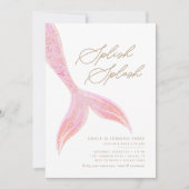 Zeemeermin Onder het Zee Meisjes  Roze Verjaardag Kaart (Voorkant)