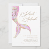 Zeemeermin Onder het Zee Meisjes Roze Verjaardagsf Kaart (Voorkant)