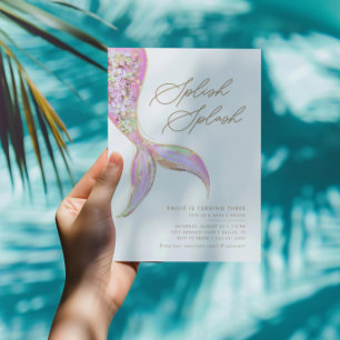 Zeemeermin Onder het Zee Meisjes Roze Verjaardagsf Kaart