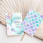 Zeemeermin onder het Zee meisjes verjaardagsfeest Kaart