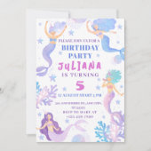 Zeemeermin onder het Zee meisjes verjaardagsfeest Kaart (Voorkant)