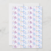 Zeemeermin onder het Zee meisjes verjaardagsfeest Kaart (Achterkant)