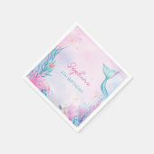 Zeemeermin onder het Zee meisjes verjaardagsfeest Servet (Hoek)