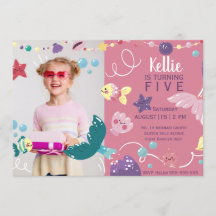 Zeemeermin Onder Het Zee Meisjes Verjaardagsfoto R